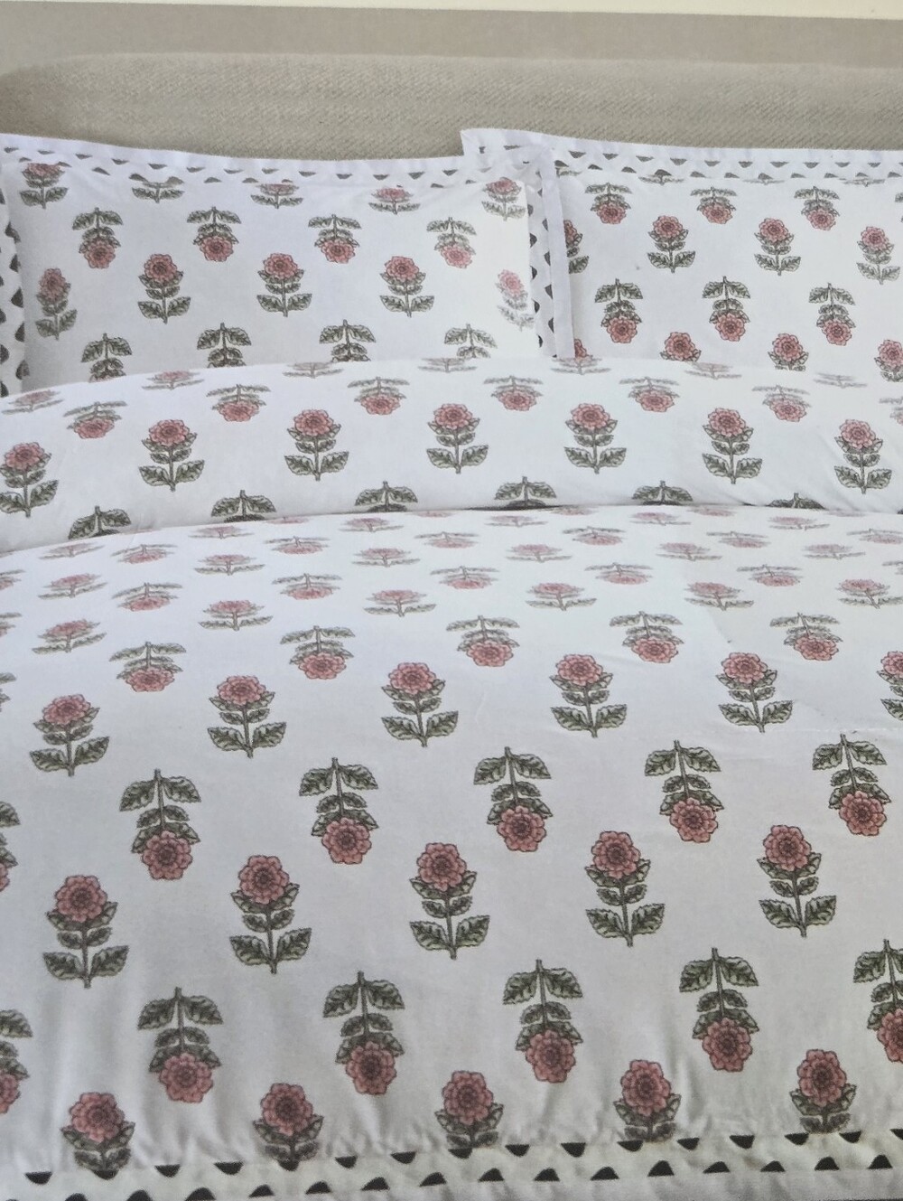 C&C California Floral Full/Queen Bedding Comforter Set 92”x96” 100% Cotton